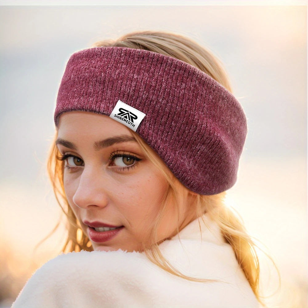 Cache-Oreilles Femme Sport Hiver – Bandeau Tricoté Doux et Chaud, Style Ponytail avec Trou pour Chignon