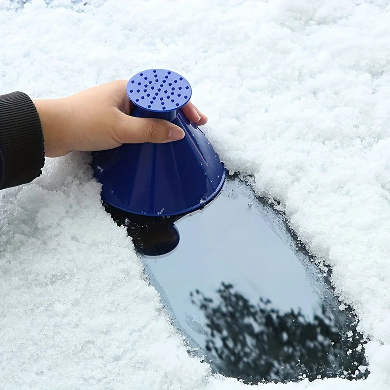 Grattoir à Glace Conique pour Pare-Brise – Déneigement Rapide et Efficace, Design Entonnoir Antidérapant