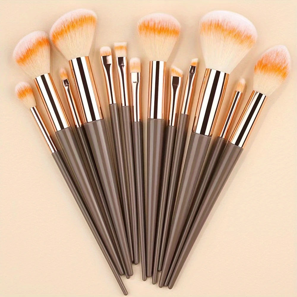 Lot de 13 Pinceaux Maquillage Professionnels – Brosse Teint, Yeux et Lèvres pour Finition Parfaite et Naturelle