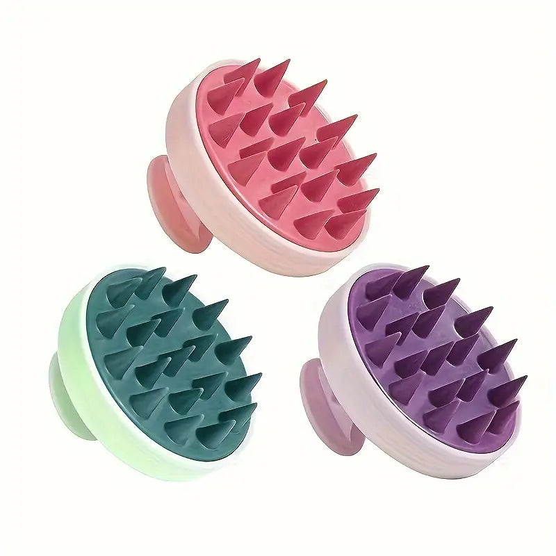 Brosse de Massage Cuir Chevelu en Silicone – Stimule la Circulation, Réduit le Stress & Favorise la Pousse des Cheveux
