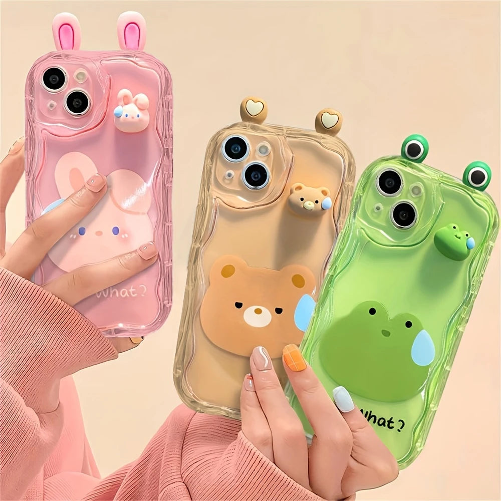Coque de Téléphone Transparente avec Personnages Mignons – Protection iPhone avec Design Animé