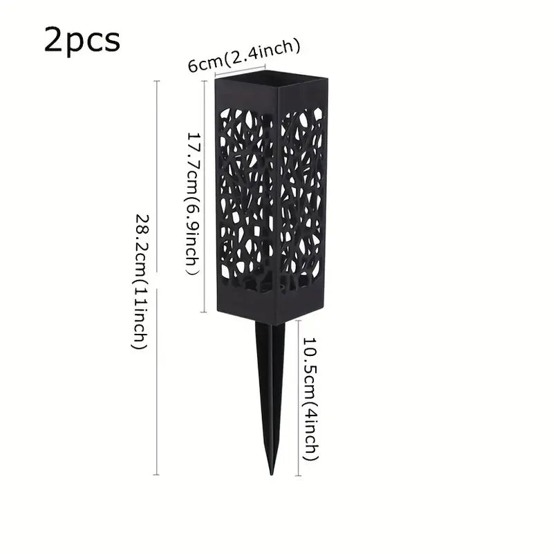 2 Lampes Solaires Noires pour Jardin – Hommage Élégant pour Animaux Décédés, Éclairage de Mémorial Extérieur