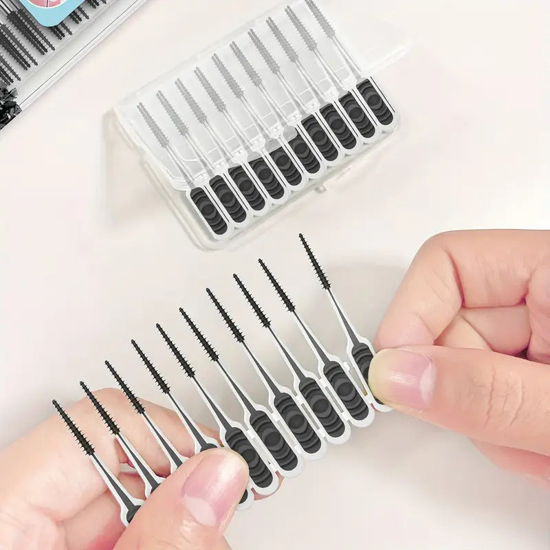 Brosses Interdentaires Ultra-Fines – Nettoyage Précis des Espaces Dentaires, Lot de 10 avec Étui