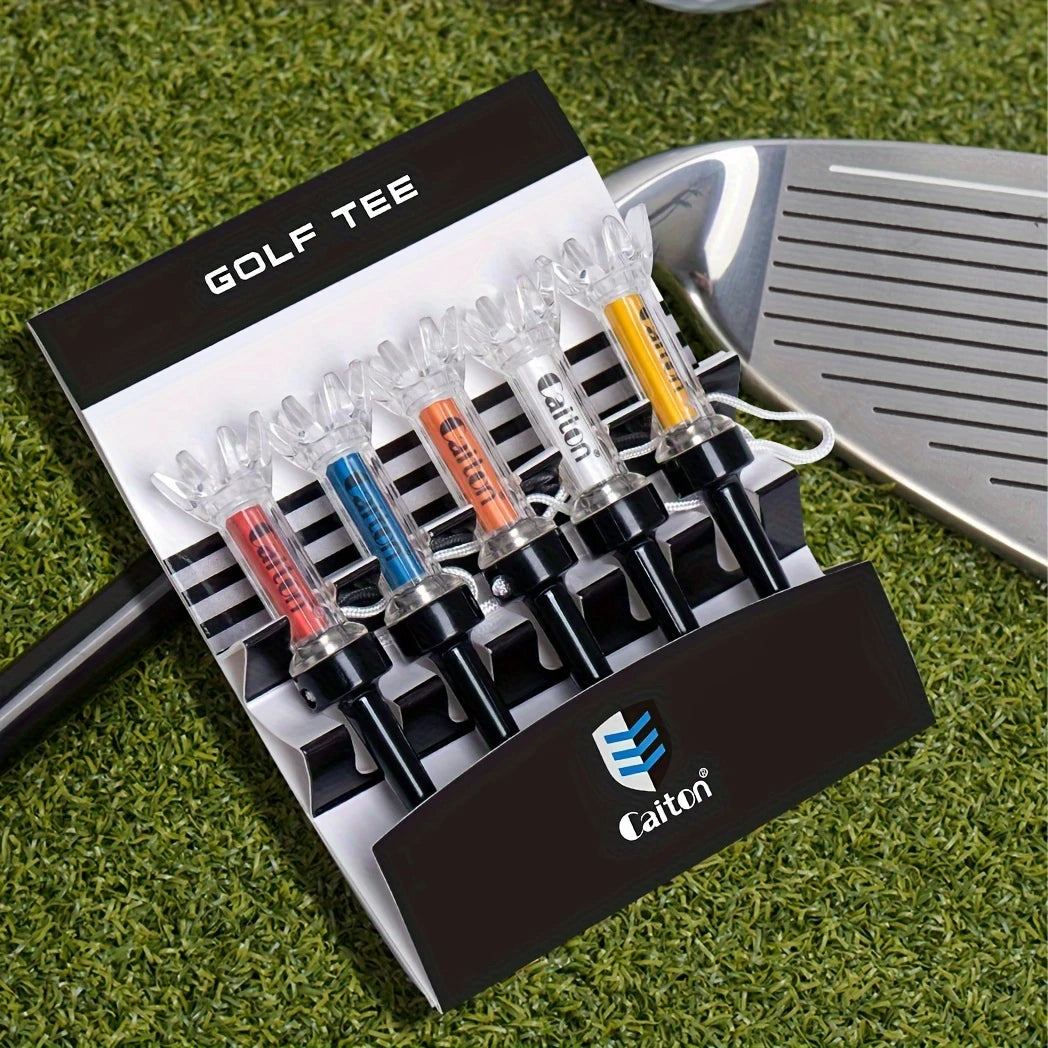 Lot de 5 Tees de Golf Rétractables avec Cordon – Résistants et Colorés pour Entraînement & Parcours