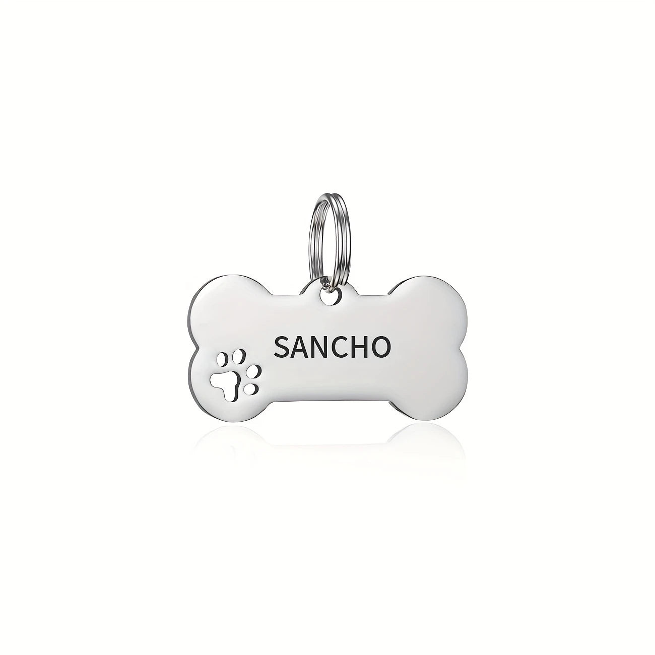 Médaille personnalisée en forme d’os pour chien ou chat – Gravure nom et téléphone incluse
