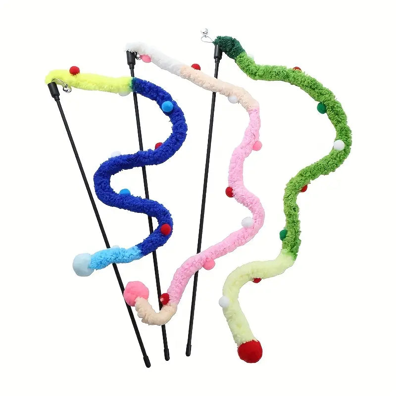 Canne à Jouer avec Serpent Doux pour Petits Animaux – Jouet Interactif et Amusant