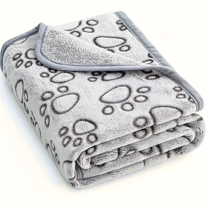 Couverture Douce pour Animaux – Plaid Polaire Gris à Motif Pattes, Confort et Chaleur | Autres accessoires animaux