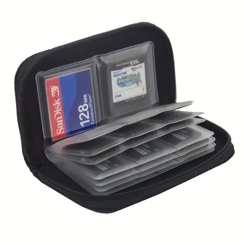 Étui de Rangement pour Cartes Mémoire – Compact, Résistant et Grande Capacité pour SD, MicroSD, Nintendo DS, CF