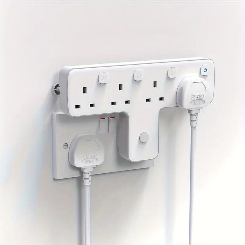 Multiprise Murale 4 Prises avec Interrupteurs Individuels – Adaptateur Électrique Compact pour Économie d’Énergie