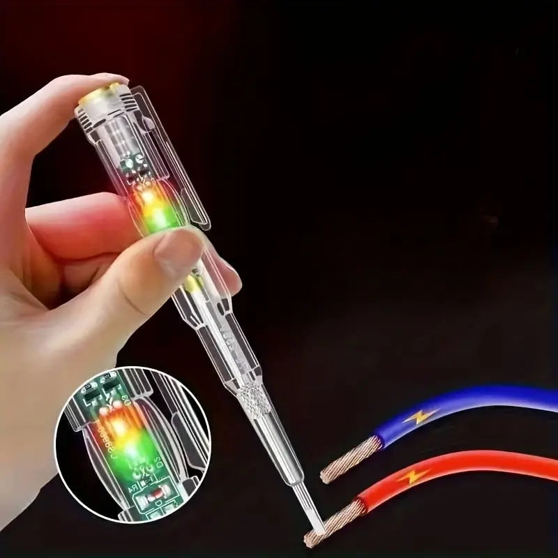 Tournevis Testeur de Tension Électrique – Détecteur de Phase avec Indicateur LED 100-500V