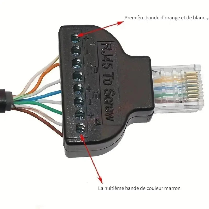 Adaptateur RJ45 vers Bornier à Vis – Connecteur Réseau Ethernet Facile à Installer | Hubs et Adaptateurs