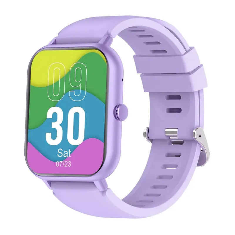 Montre connectée violette avec écran HD – Suivi activité, fréquence cardiaque et bien-être quotidien