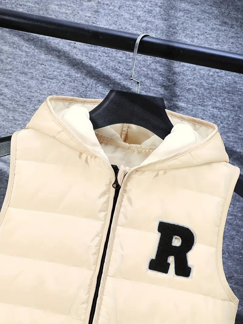 Ensemble Garçon 3 Pièces Chaud – Veste Matelassée, Sweat et Pantalon Sport Beige