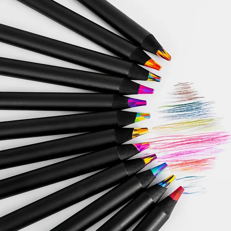 Crayons de Couleur Multicolores Magiques – Set Artistique Effet Arc-en-Ciel pour Dessin, Esquisse et Coloriage Créatif