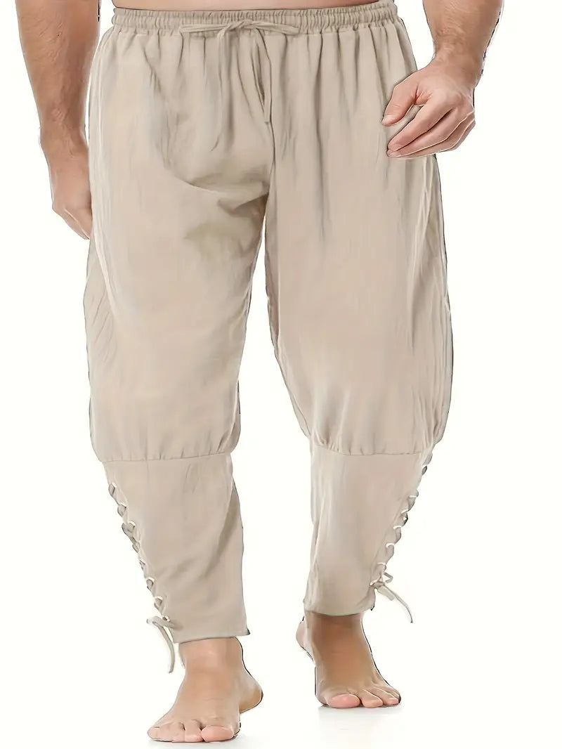 Pantalon fantaisie homme médiéval – Pantalon ample à lacets style renaissance bohème