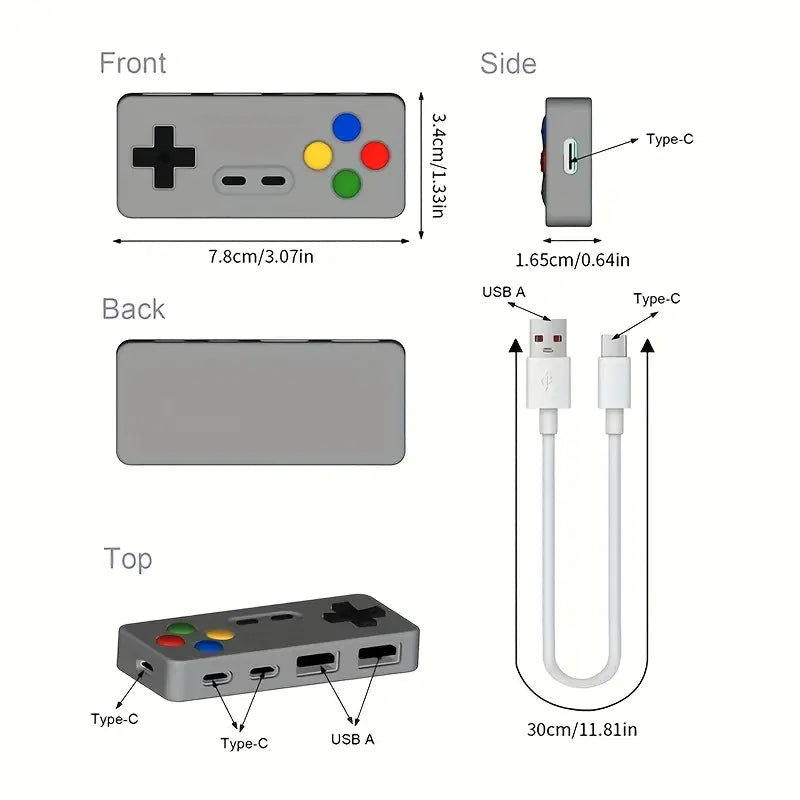 Hub USB Multiport 4 Ports – Design Manette Rétro Gaming pour PC et Laptop | Hubs et Adaptateurs