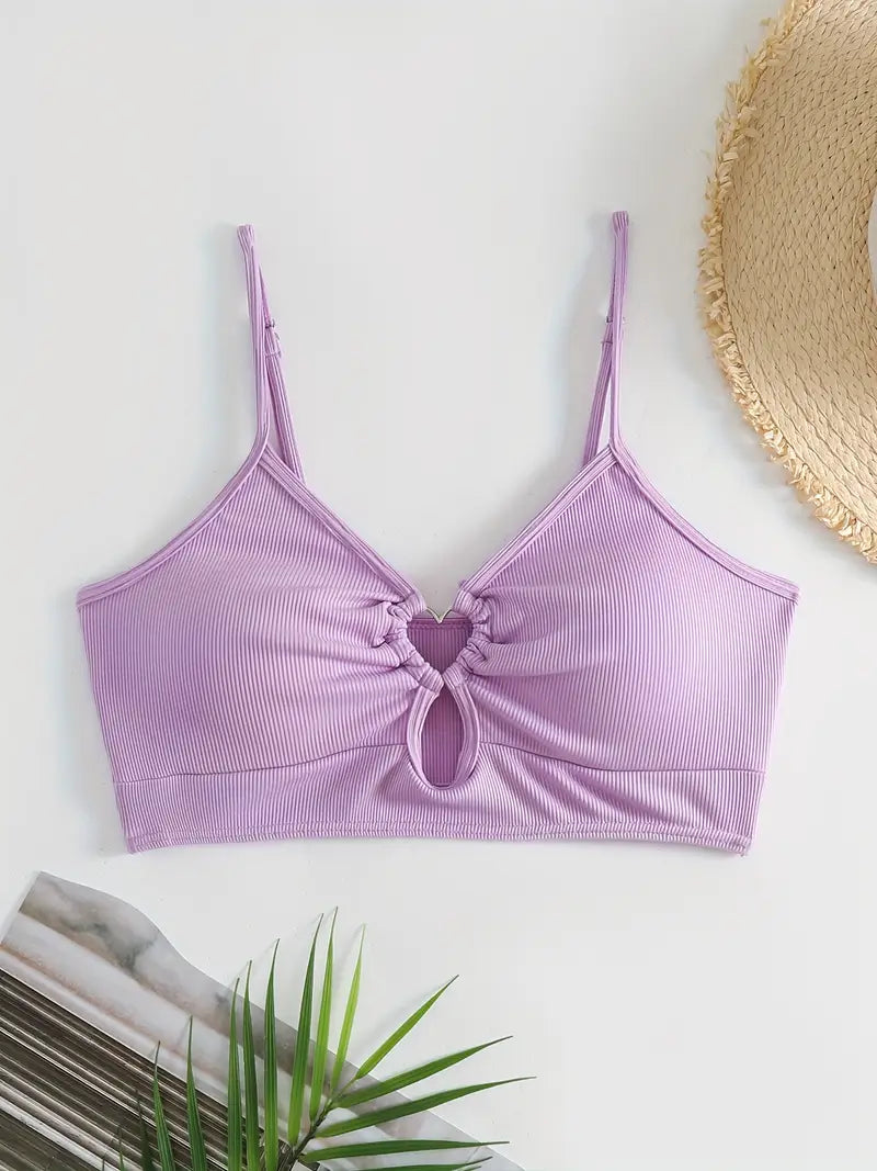 Haut de tankini à découpe cœur – Élégance romantique pour vos journées plage
