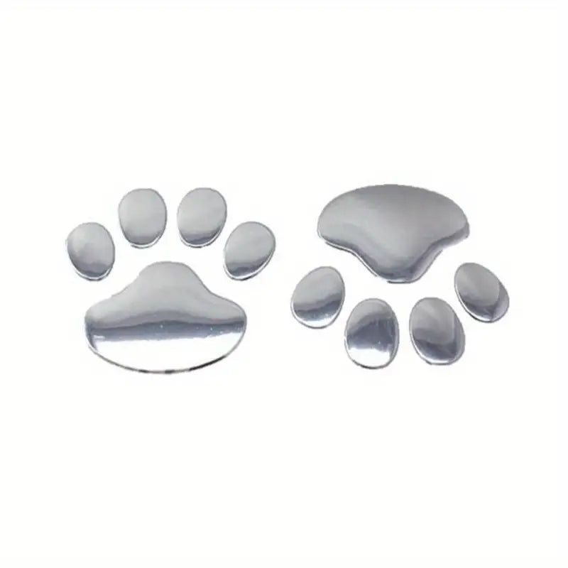 Autocollant Voiture Patte de Chien 3D Chromé – Décoration Adhesive Universelle