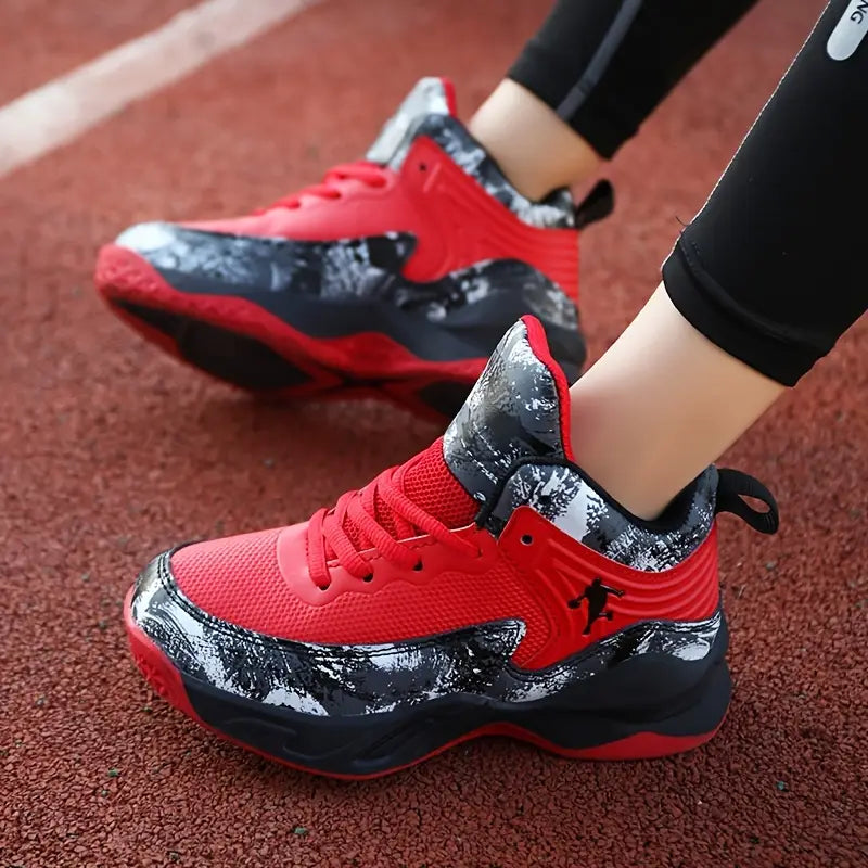 Chaussures de sport fille tendance – Baskets montantes respirantes turquoise pour ado