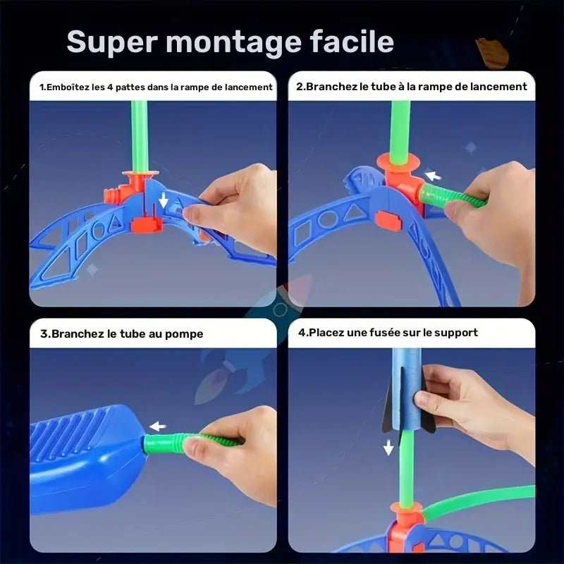 Lance-fusée à air pour enfants – Jeu de plein air amusant avec fusée en mousse sécurisée