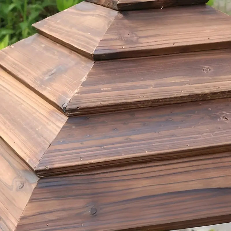 Chapeau de poteau en bois massif  Finition naturelle, résistant aux intempéries pour décoration extérieure élégant