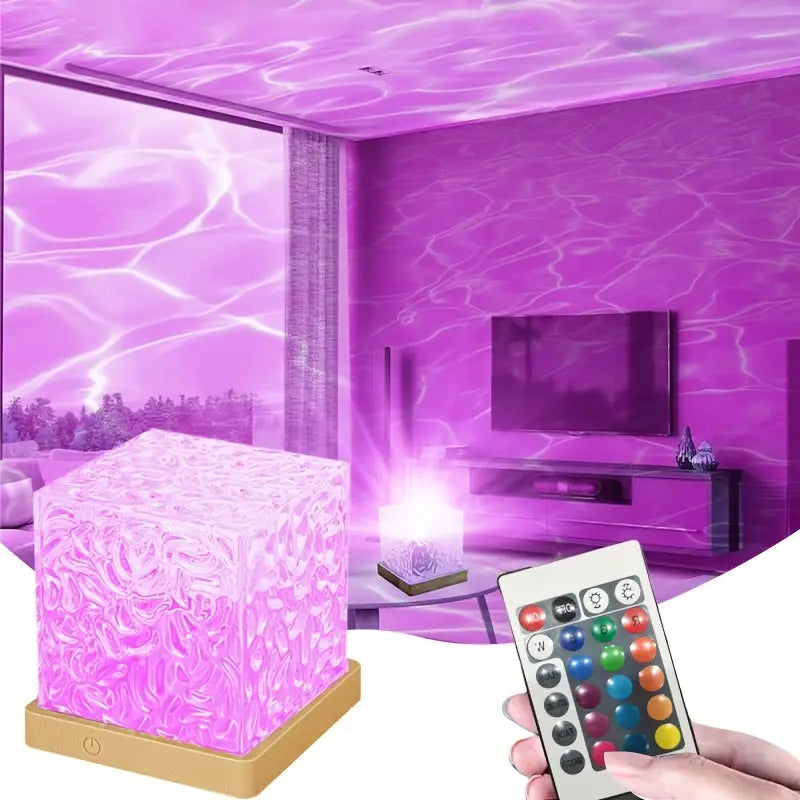 Lampe Projecteur LED Effet Vagues d’Eau – Ambiance Relaxante avec Télécommande Multicolore