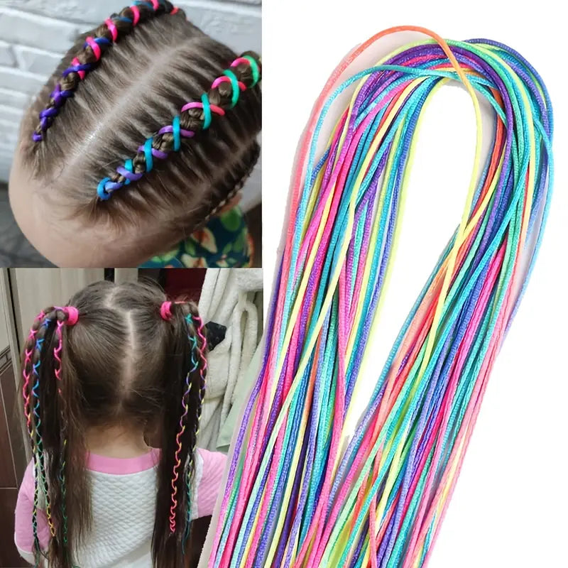 Fils Colorés pour Tresses et Coiffures Enfant – Accessoires Cheveux Fantaisie Multicolores