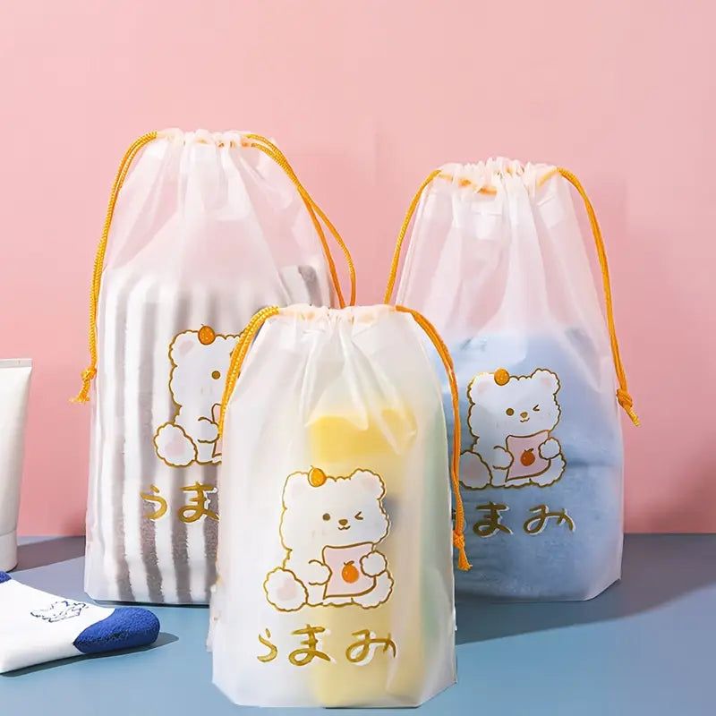 Sacs de rangement voyage étanches  Pochette à cordon motifs animaux et cactus