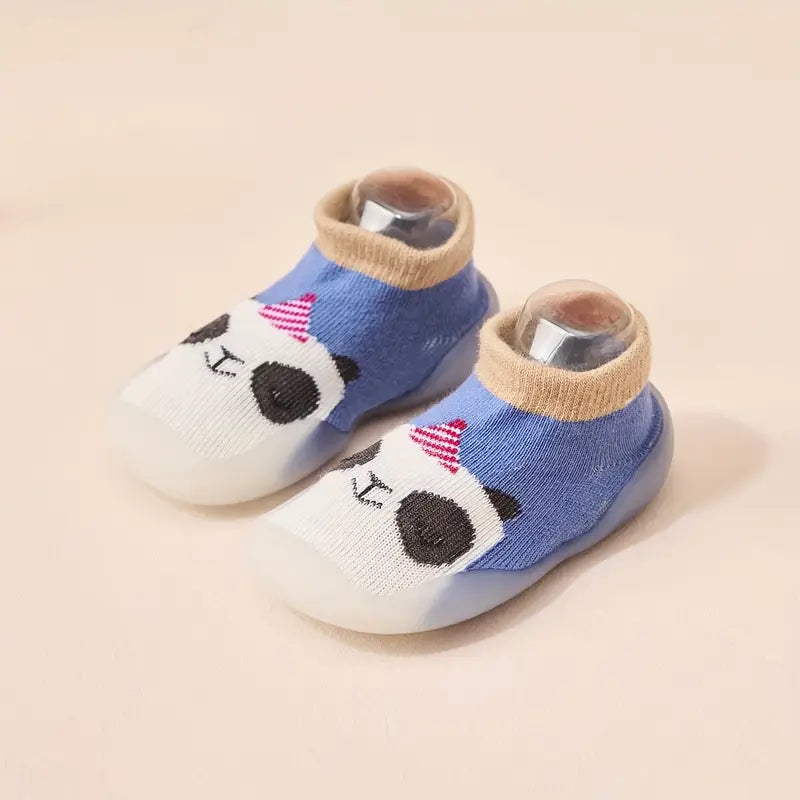 Chaussures bébé garçon souples motif lion – Chaussons premiers pas antidérapants en maille respirante