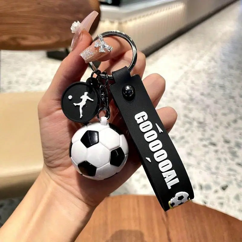Porte-clés ballon de foot coloré – Accessoire tendance homme | Breloque football avec sangle GOOOOAL