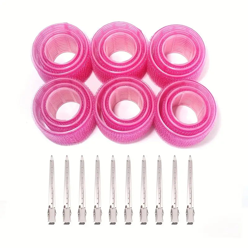Lot de bigoudis auto-agrippants avec pinces – Accessoires cheveux pour boucles faciles et sans chaleur