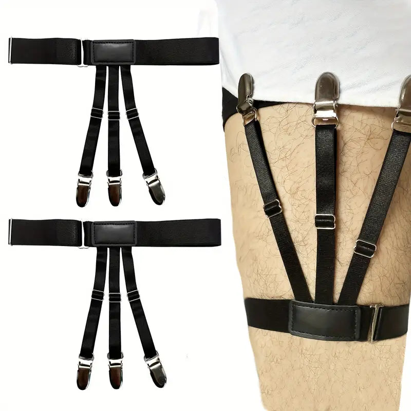Bretelles homme noires ajustables – Bretelles élastiques à pinces renforcées, style élégant et maintien parfait