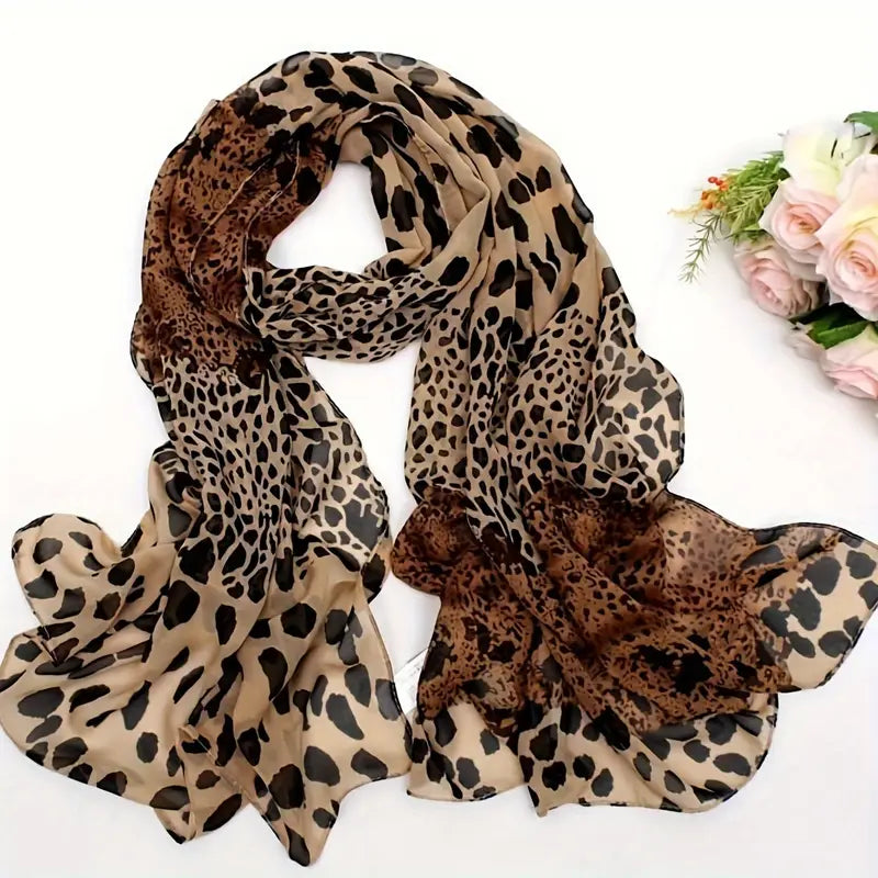 Écharpe femme motif léopard – Châle imprimé animalier élégant et tendance