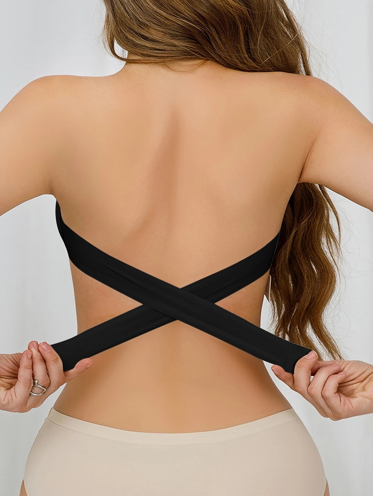 Soutien-Gorge Bandeau Sans Bretelles Femme – Lingerie Sexy Invisible Push-Up avec Coques Moulées