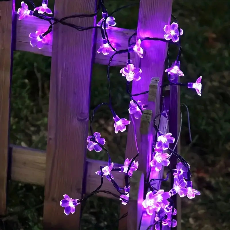 Guirlande Fleur LED Violette – Lumière Décorative Romantique pour Soirée, Mariage et Ambiance Cocooning