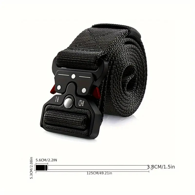 Ceinture tactique homme en nylon résistant – Boucle métal rapide militaire couleur sable