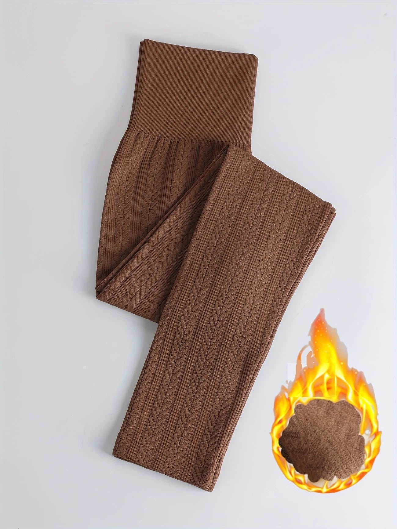 Legging thermique femme taille haute – Doublé polaire effet gainant pour l’hiver