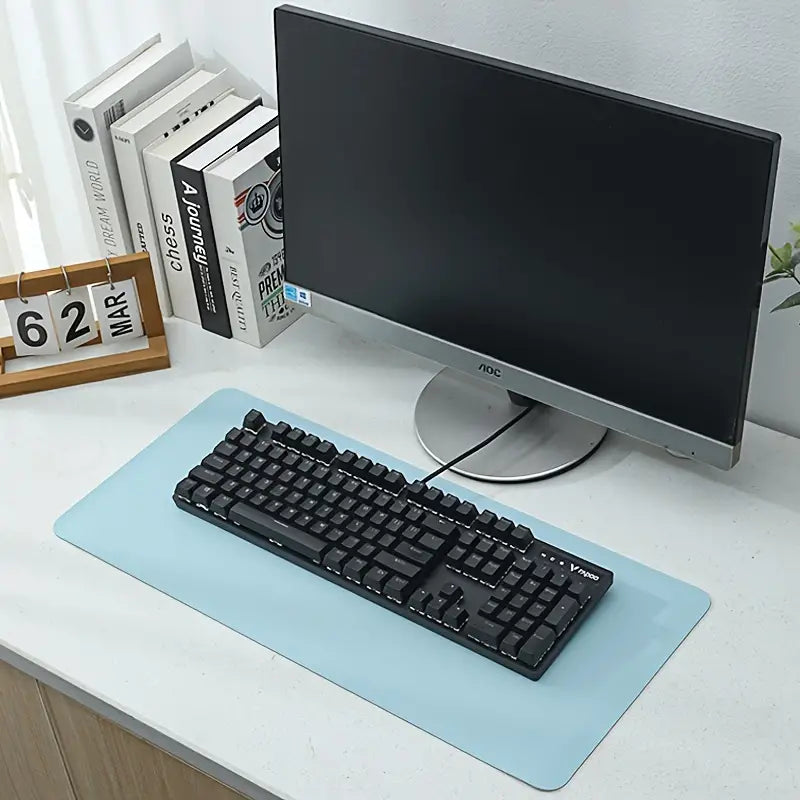 Tapis de bureau antidérapant grand format – Surface lisse pour clavier et souris