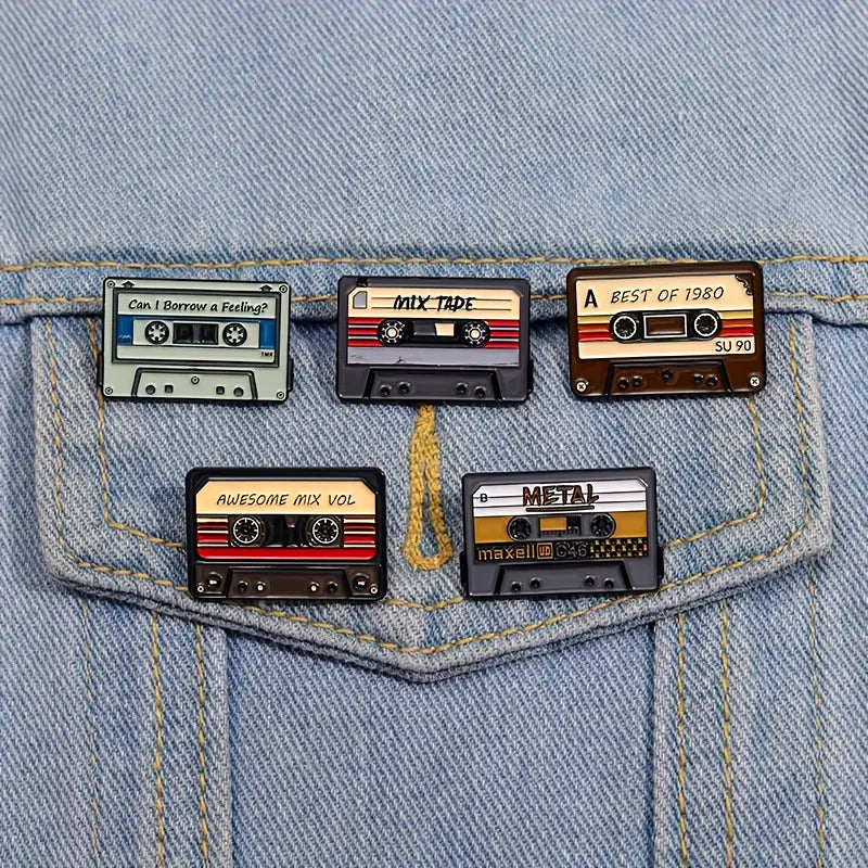 Pins cassette rétro Mix Tape – Broches vintage musique années 80/90