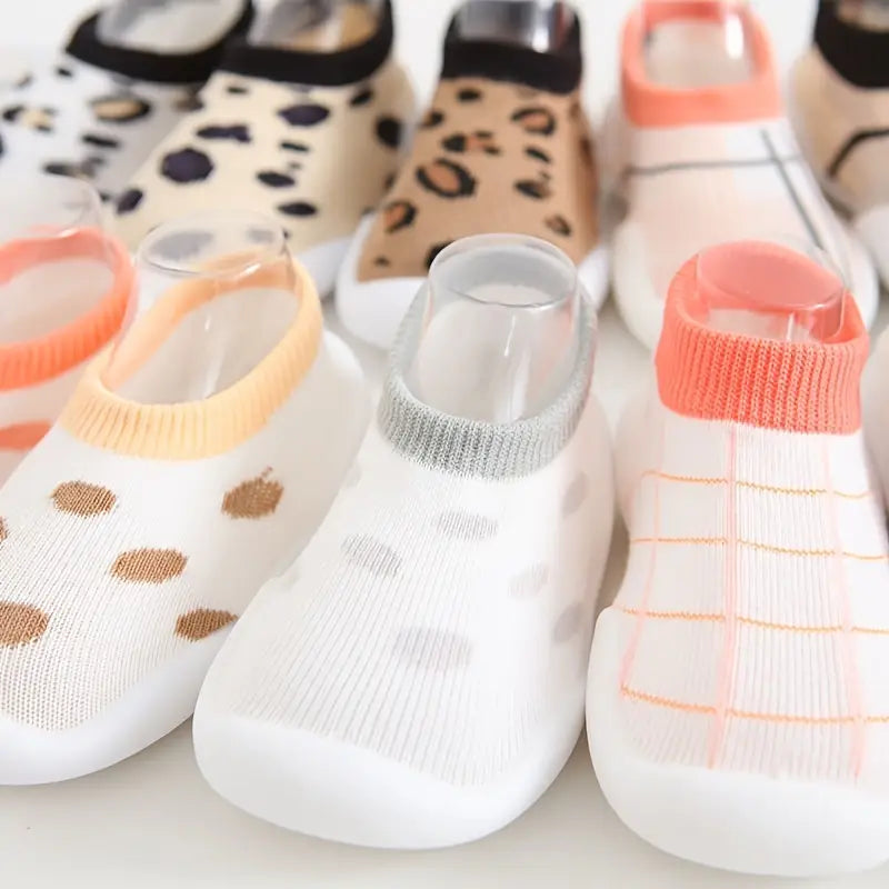 Chaussures bébé garçon souples motif léopard – Baskets antidérapantes en maille respirante pour premiers pas