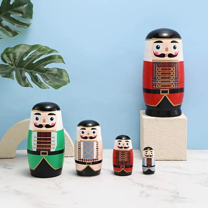 Poupées Russes Casse-Noisette en Bois – Marionnettes Décoratives pour Théâtre et Histoires d’Enfants