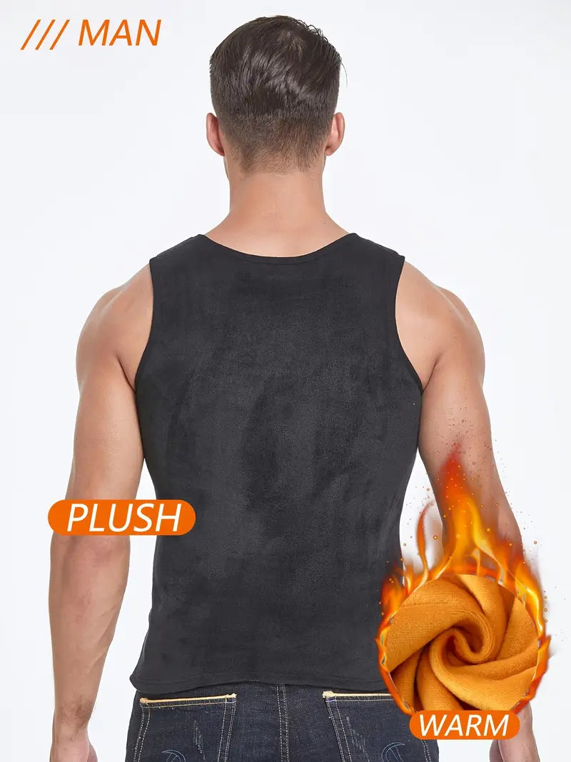Débardeur thermique homme – Lot de 4 pièces – Sous-vêtements chauds doublés polaire pour l’hiver