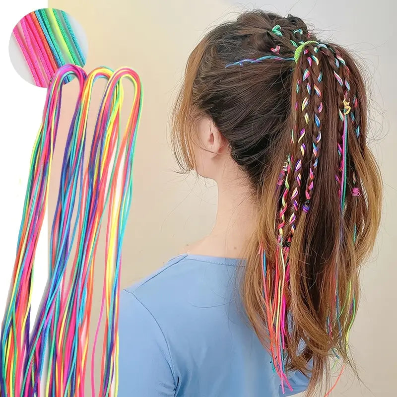 Fils Colorés pour Tresses et Coiffures Enfant – Accessoires Cheveux Fantaisie Multicolores