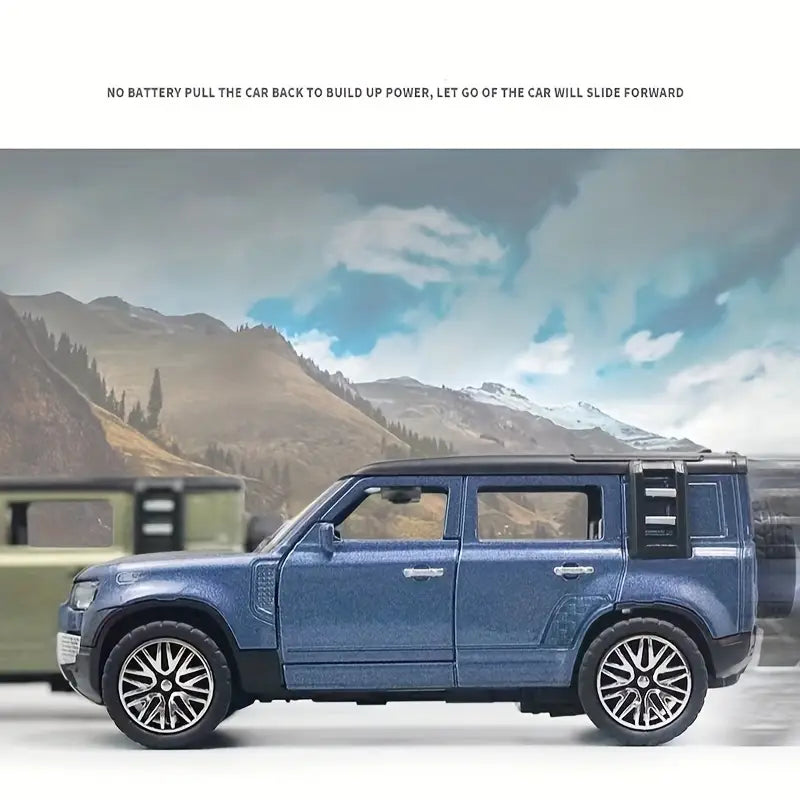 Voiture miniature SUV tout-terrain en alliage – Modèle réaliste avec portes ouvrantes, jouet et collection