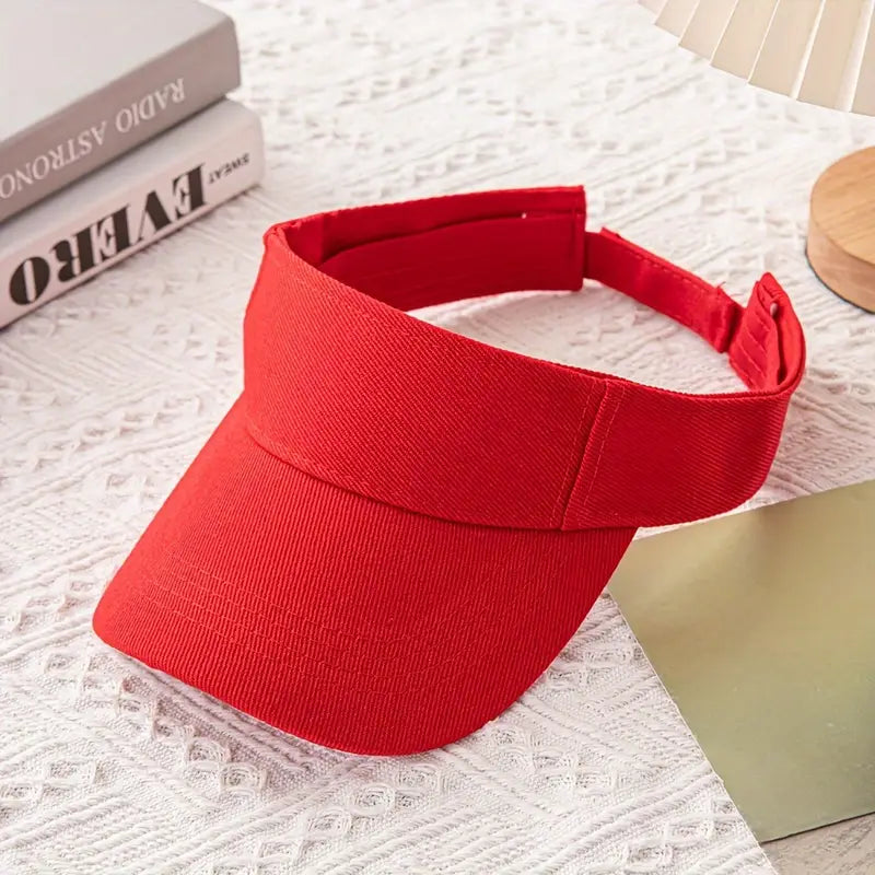 Visière homme rouge sport – Casquette sans dessus légère et respirante pour été