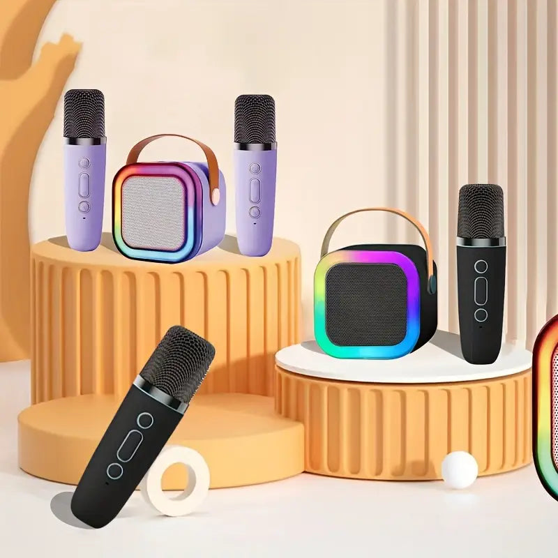 Micro Karaoké Bluetooth avec Haut-Parleur LED – Sans Fil, Rechargeable, Ambiance DJ & Soirée