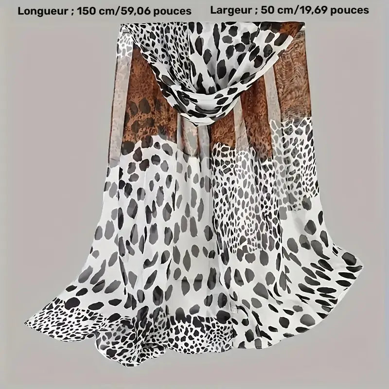 Écharpe femme motif léopard – Châle imprimé animalier élégant et tendance