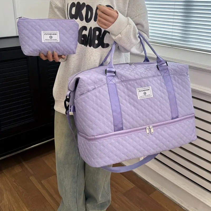 Sac de voyage homme avec trousse assortie  Grand sac à main multifonction et élégant