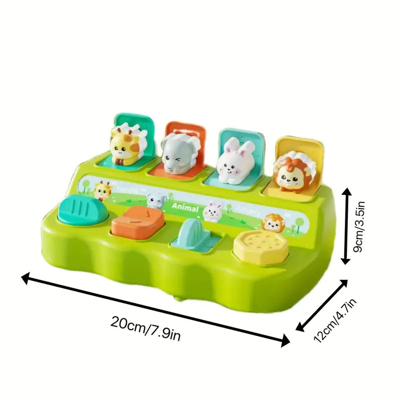 Jouet Animaux Pop-Up Cache-Cache – Boîte Surprise Éducative à Formes et Boutons pour Tout-Petits