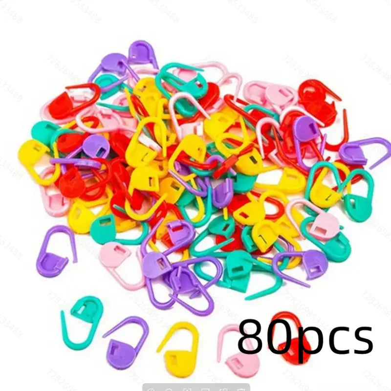 Lot de Marqueurs de Mailles Colorés en Plastique – Accessoires Pratiques pour Tricot et Crochet